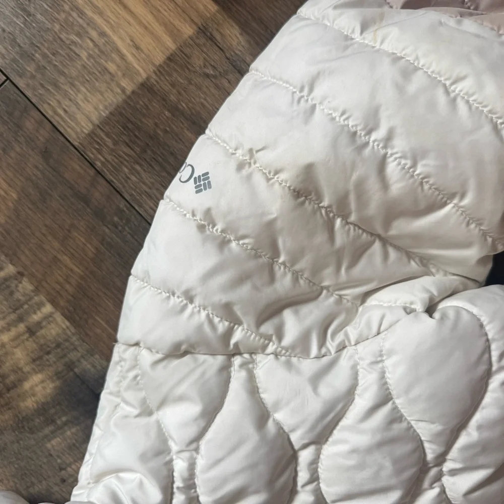 Columbia Kids Two-Tone Hooded Puffer Jacket - Pink & Cream